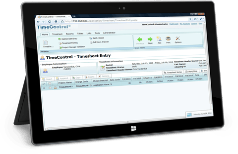 TimeControl, Timesheet management software- QuantumPM