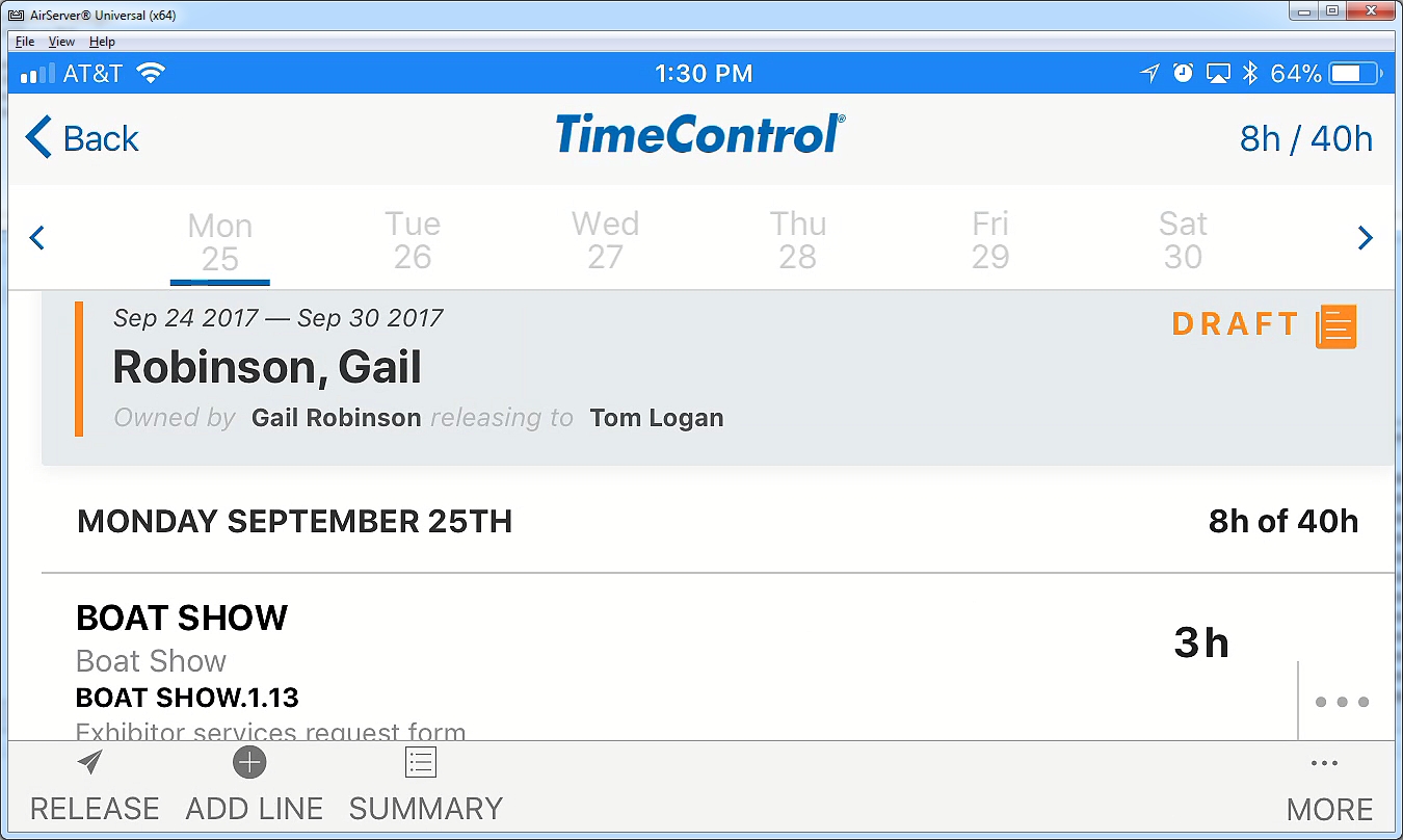 TimeControl, Web timesheets for Finance and Project Management