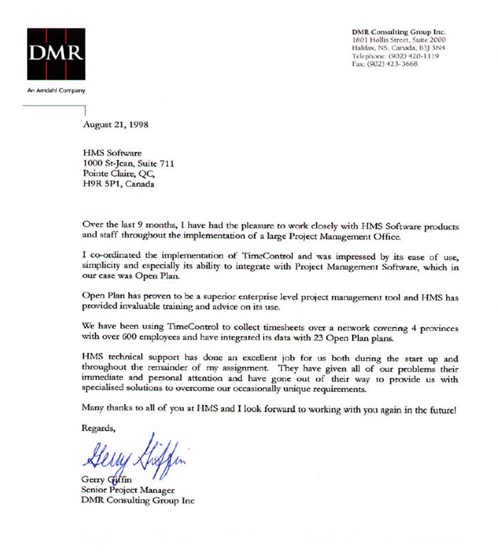 DMR Consulting Group Testimonial